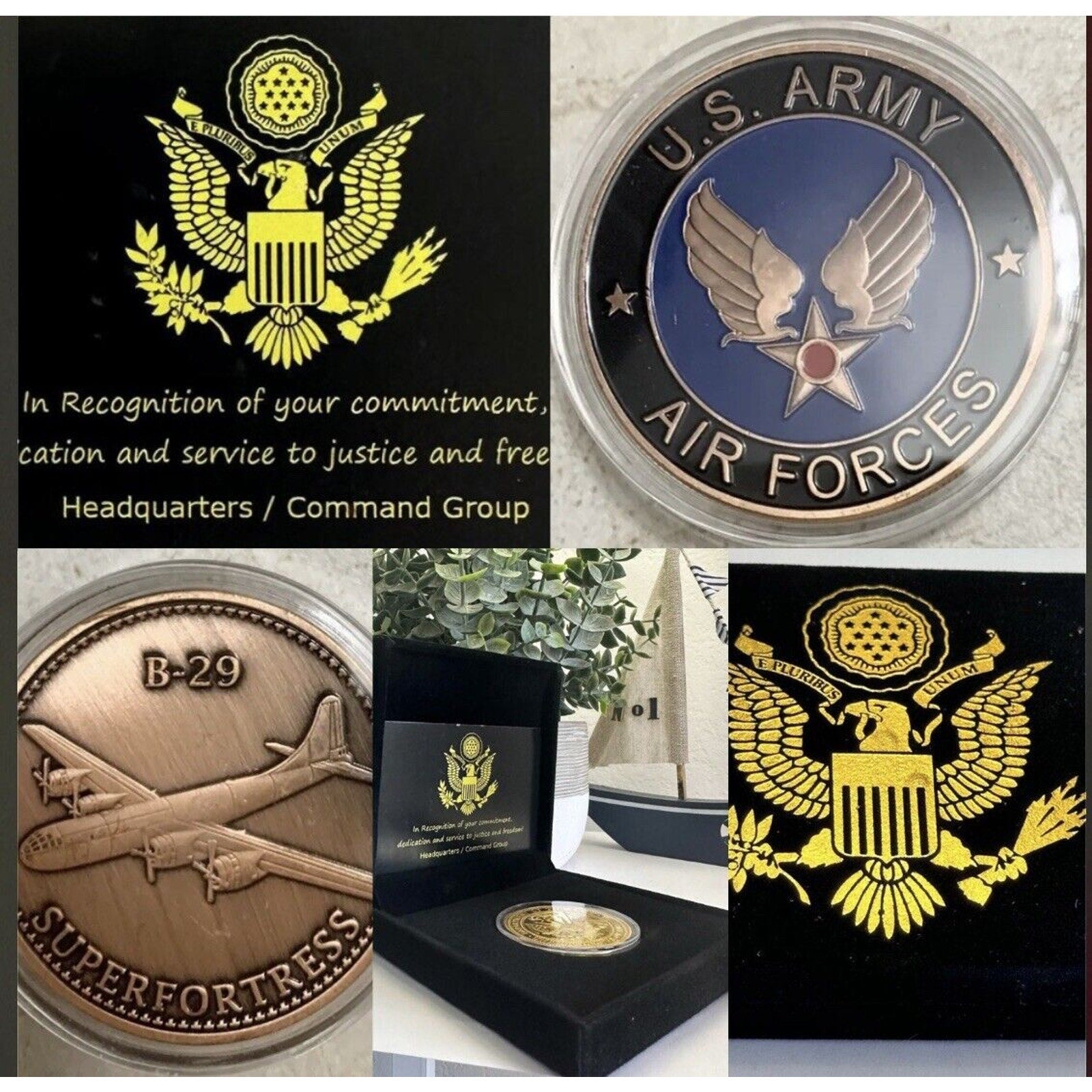 U S ARMY AIR FORCES B-29 SUPERFORTRESS (Copper) Challenge Coin USA amy