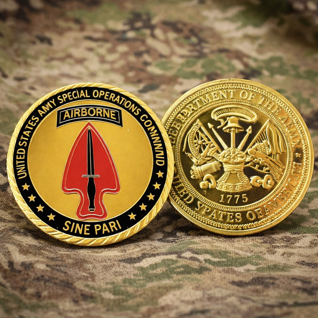 U.S. Army Special Ops Command Airborne Challenge Coin ·FAST SHIPPING· with case