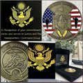 Always a Marine challenge coin Semper Fi yellow foot print Parris Island USA