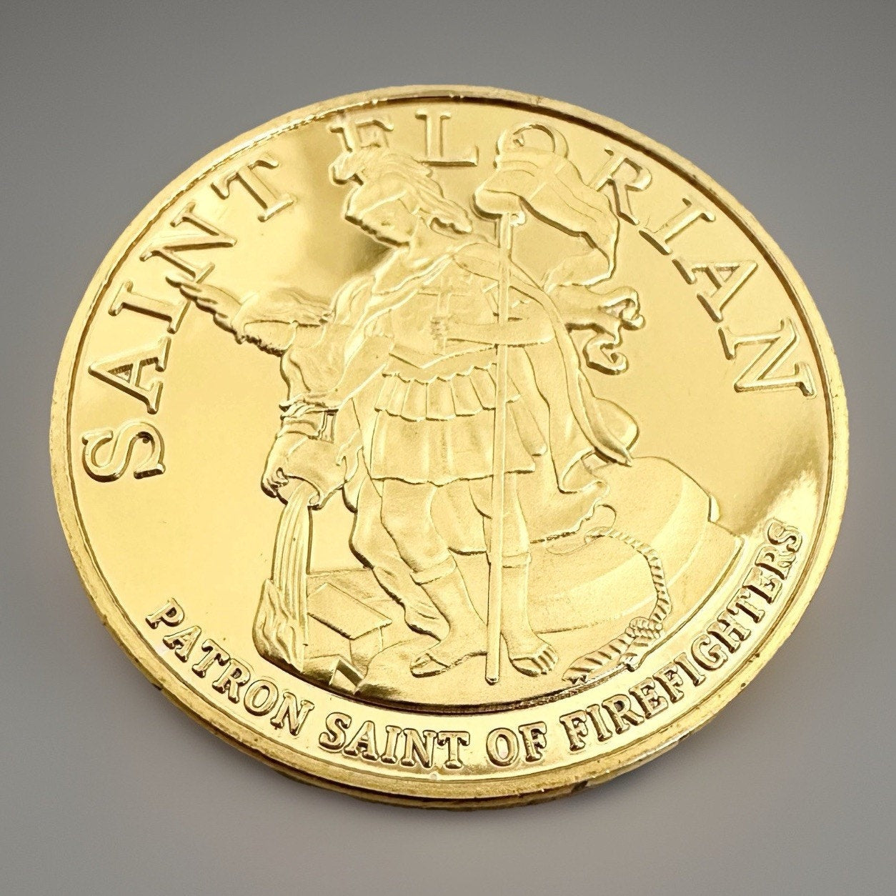 LACFD LOS ANGELES COUNTY FIRE DEPARTMENT Gold Plated Challenge Coin With Case