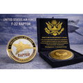 U S AIR FORCE F-22 RAPTOR Challenge Coin w/ Retirement Award