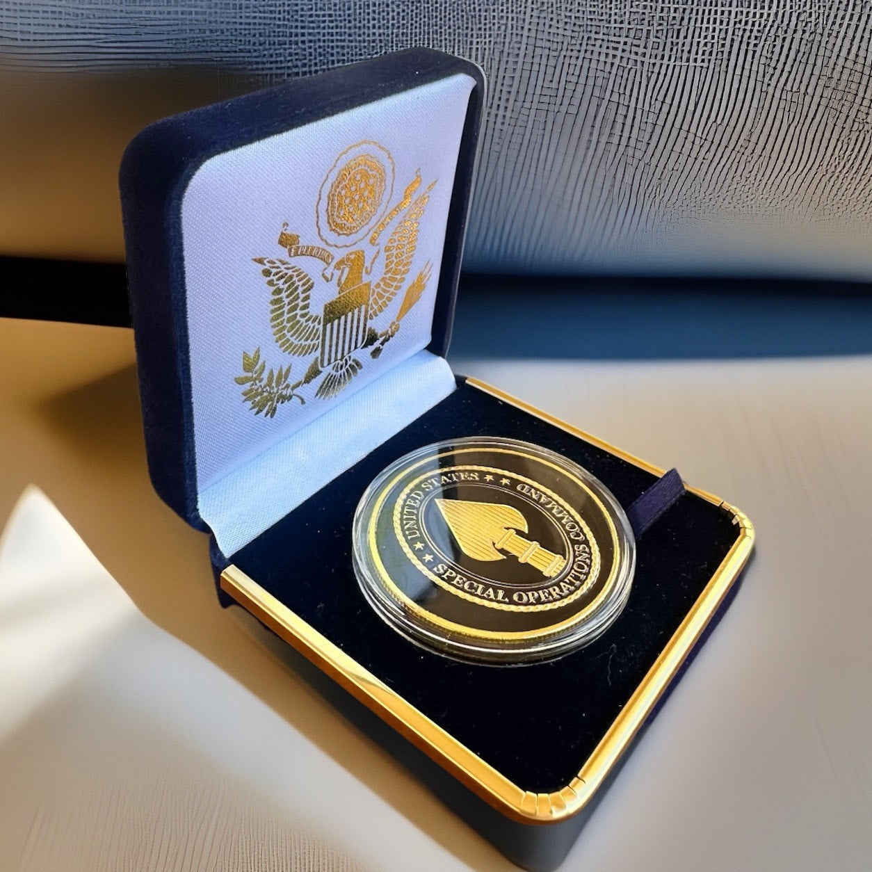 Department of Energy (DOE) Challenge Coin With Blue Velvet Case. Fast Shipping!
