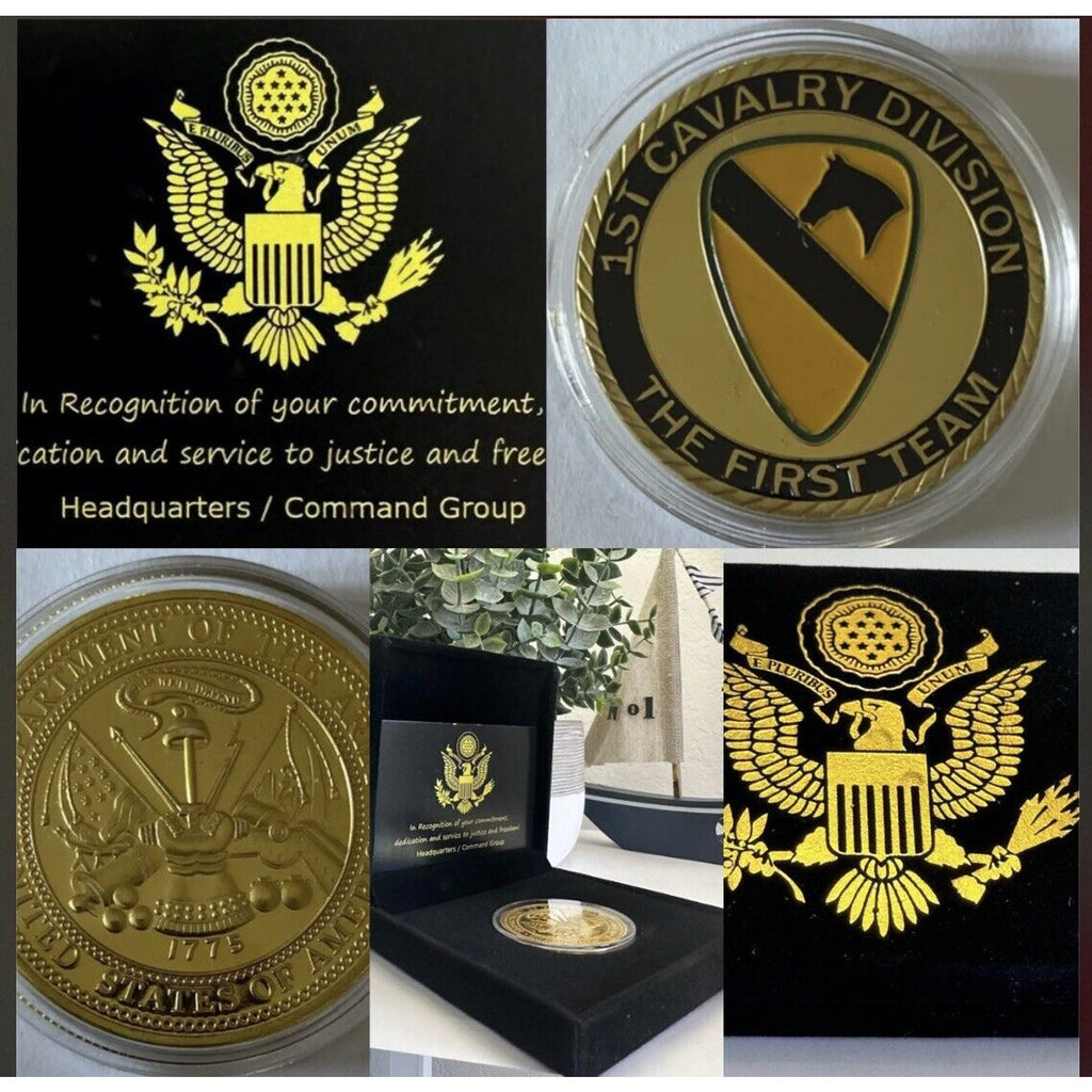 Fort Hood - 1st Calvary Division Coin USA army With Special Velvet Case