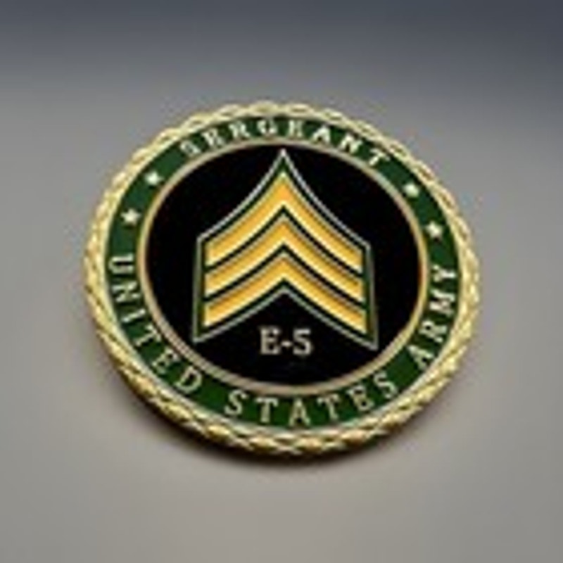 U.S. Army Sergeant E-5 Rank Challenge Coin Keychain. Perfect Gift! Fast Shipping