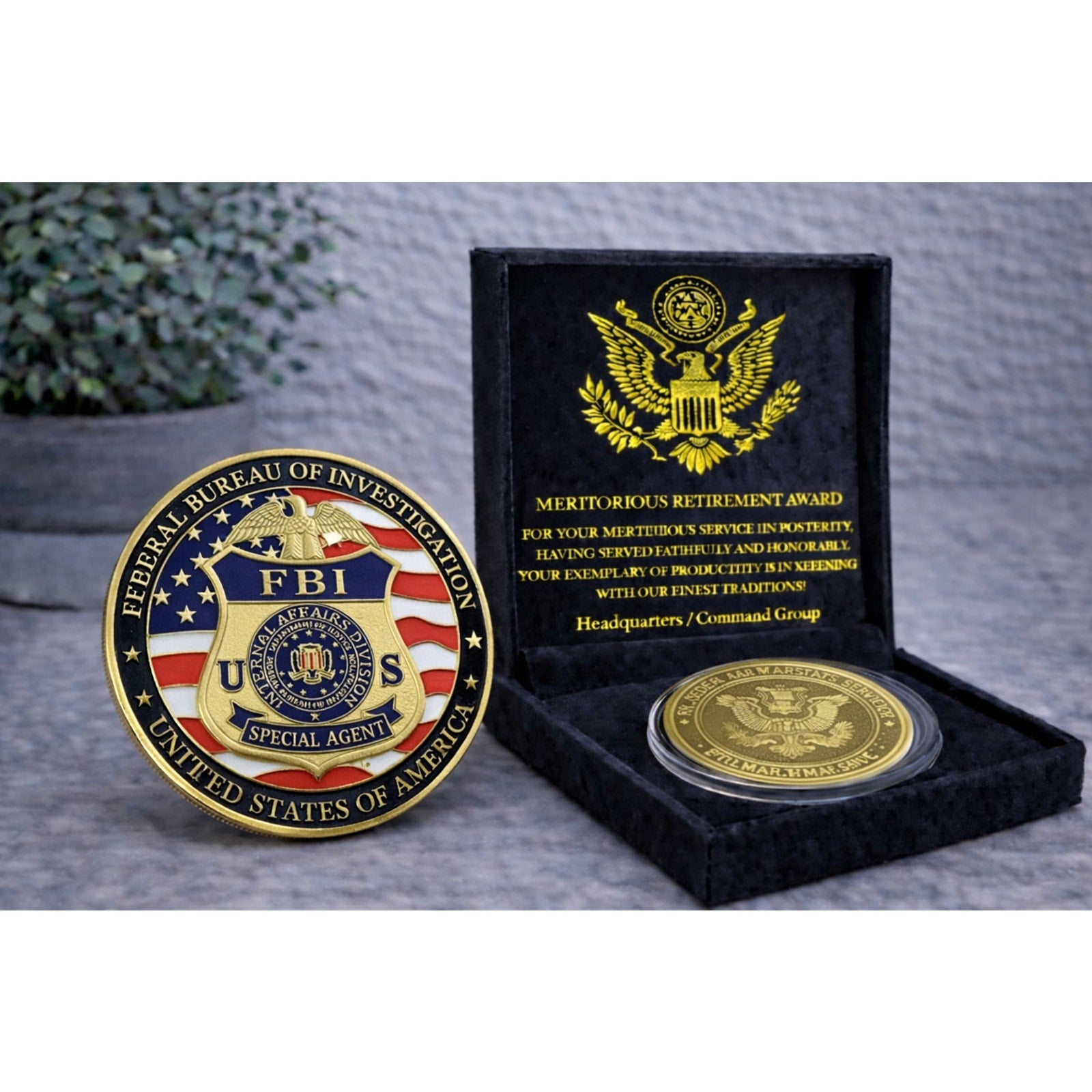 FBI Federal Bureau Of Investigation "Special Agent" w/ Retirement Award
