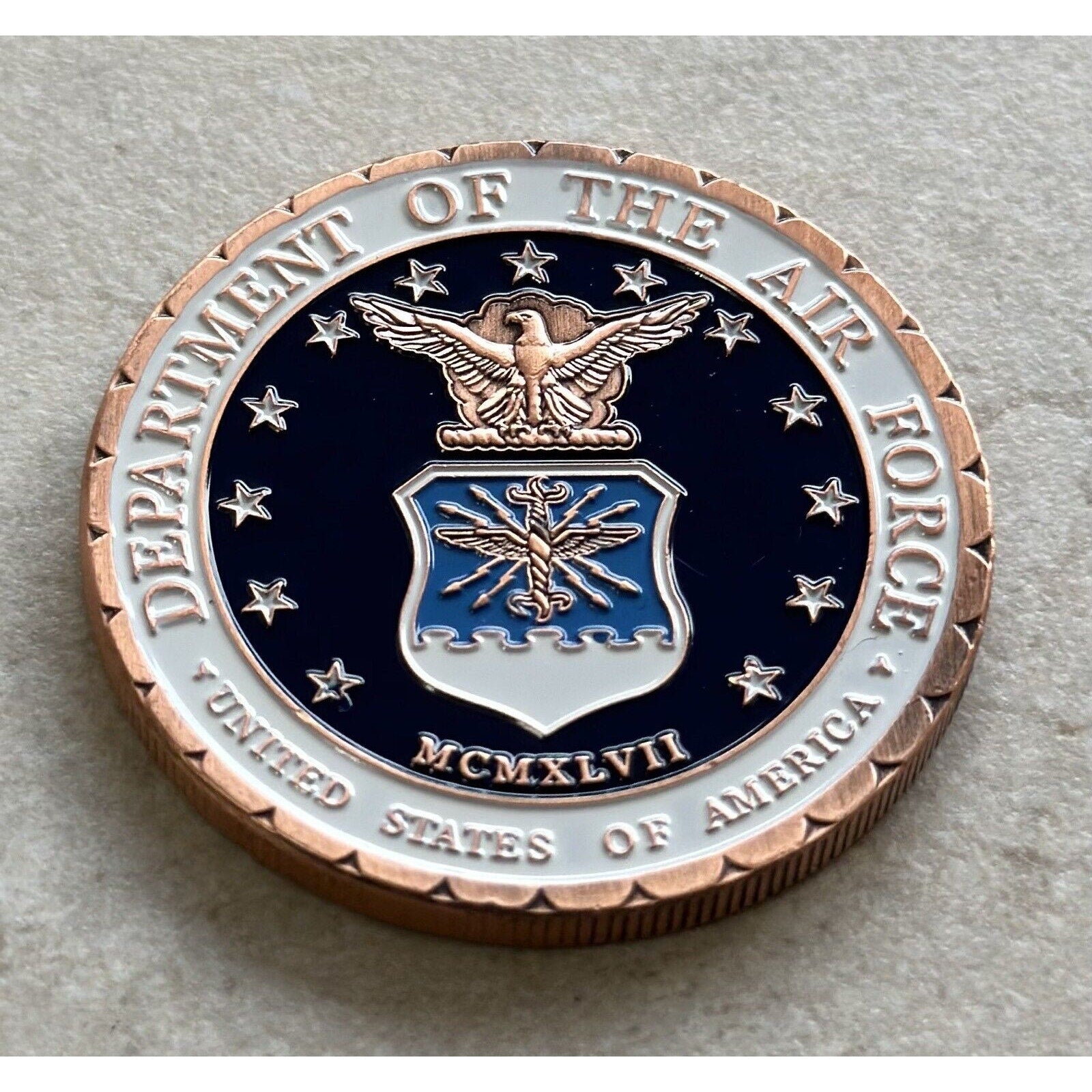 U S Air Force A-10 Thunderbolt Ii (Copper) Challenge Coin With Velvet Case