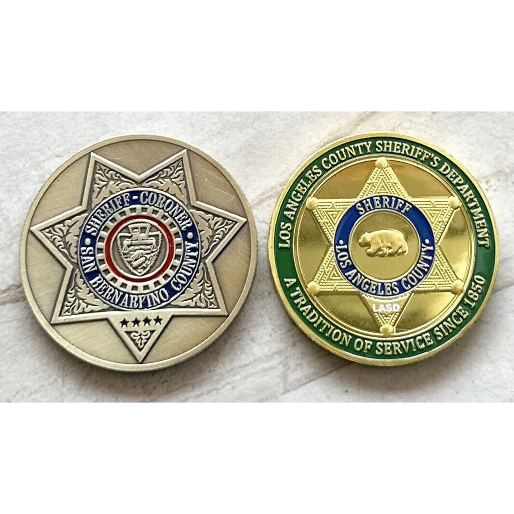 2pcs San Bernardino County Sheriff Coroner, Los Angeles County Sheriff’s Dept