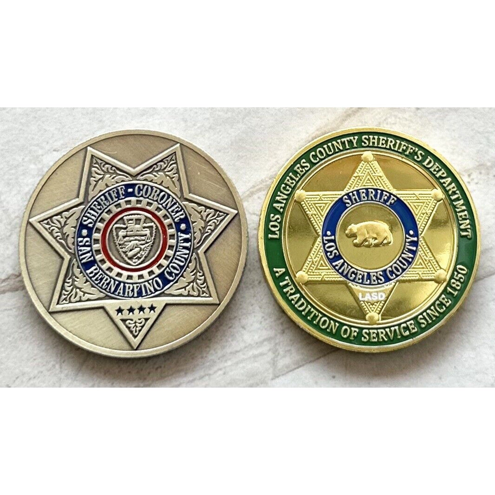 2pcs San Bernardino County Sheriff Coroner, Los Angeles County Sheriff’s Dept