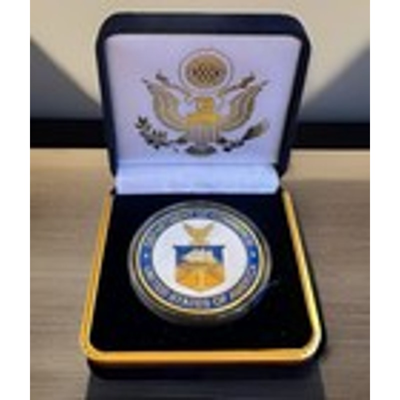 Department of Energy (DOE) Challenge Coin With Blue Velvet Case. Fast Shipping!