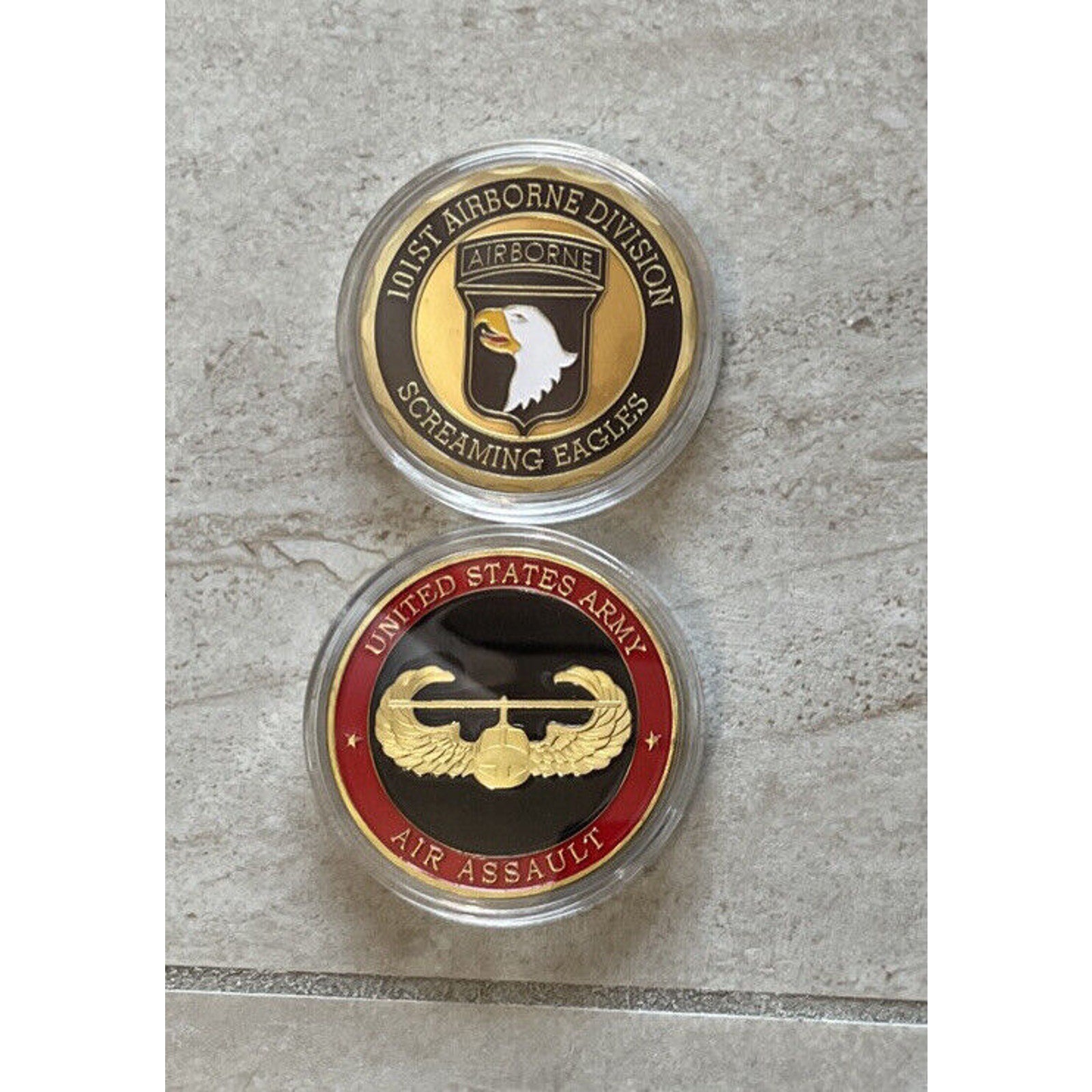 U.S. Army 101 St Airborne Division And Combat Air assault 2 X Challenge Coins