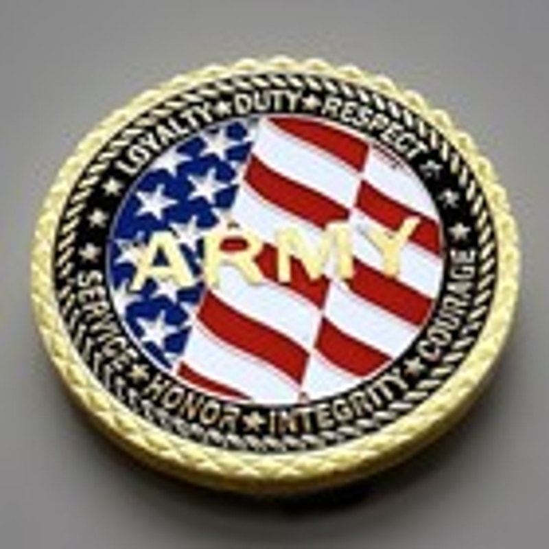 US Army Veteran Challenge Coin Gold. Christmas Ornament. Fast Shipping!
