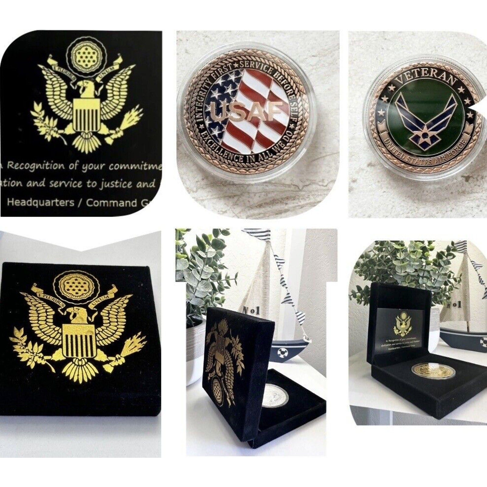 Military US Air Force Veteran USAF Challenge Coin USA -AF