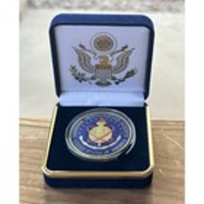 Department of Energy (DOE) Challenge Coin With Blue Velvet Case. Fast Shipping!