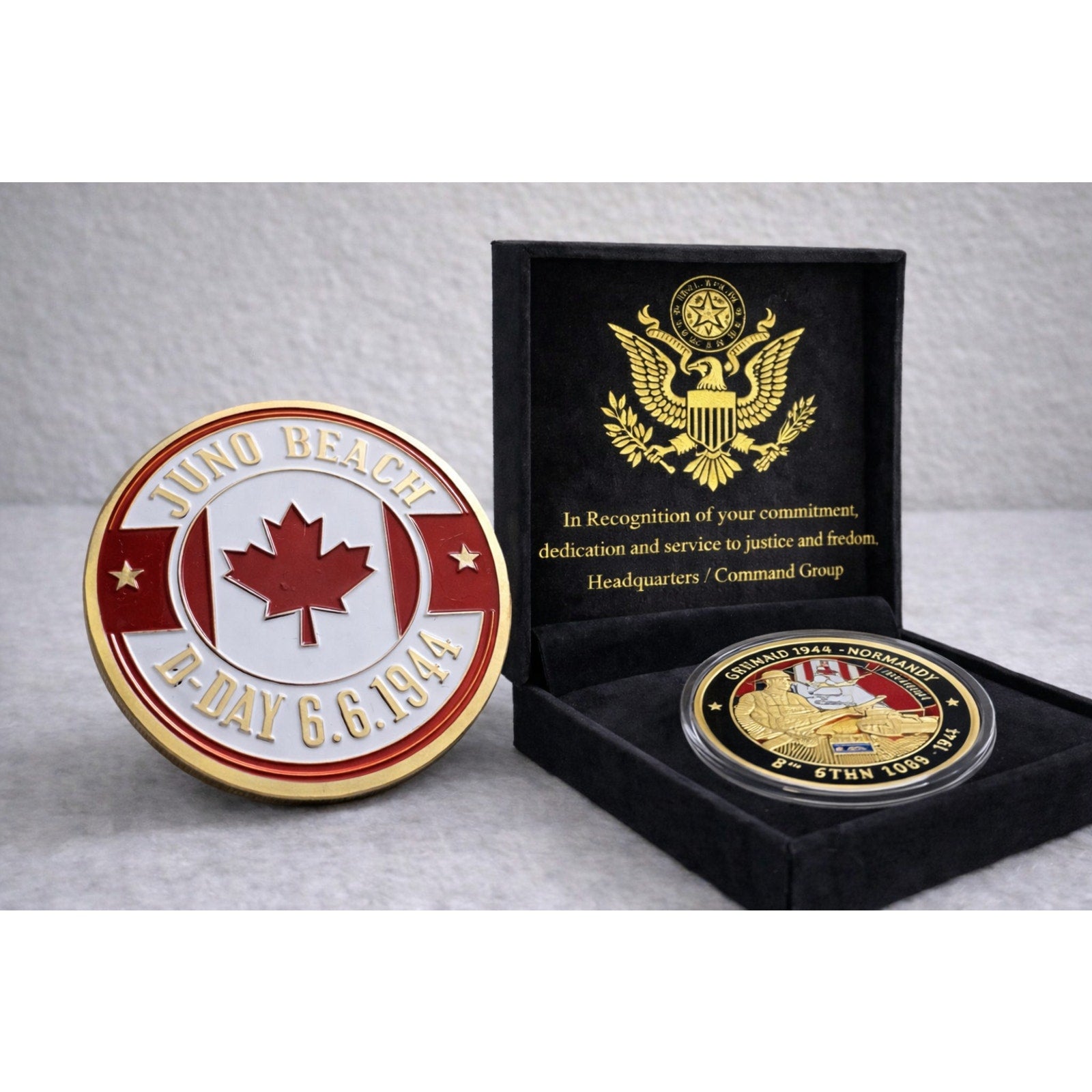 Canada D-Day 6th June 1944 Juno Beach World War 2 w/ Achievement Award