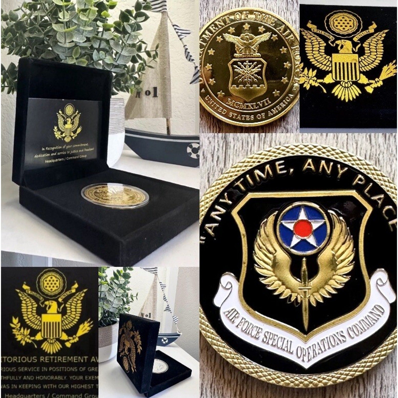 AIR FORCE SPECIAL OPERATIONS COMMAND Coin With Retirement Award