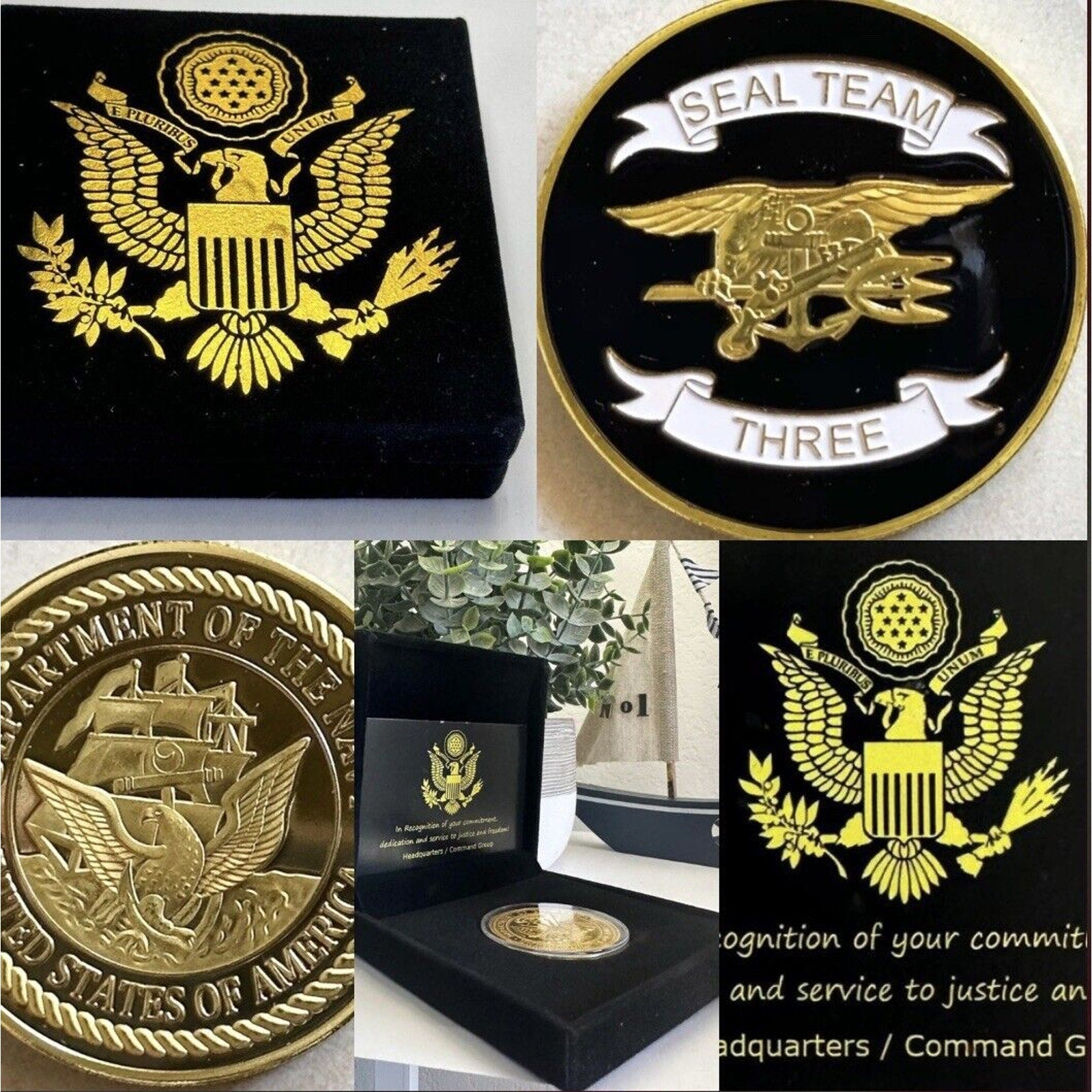 US NAVY SEAL TEAM THREE Challenge Coin USA