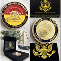 US MARINE CORPS - 11th MARINE REGIMENT Coin OFF LIC 23125 W/ Retirement Award