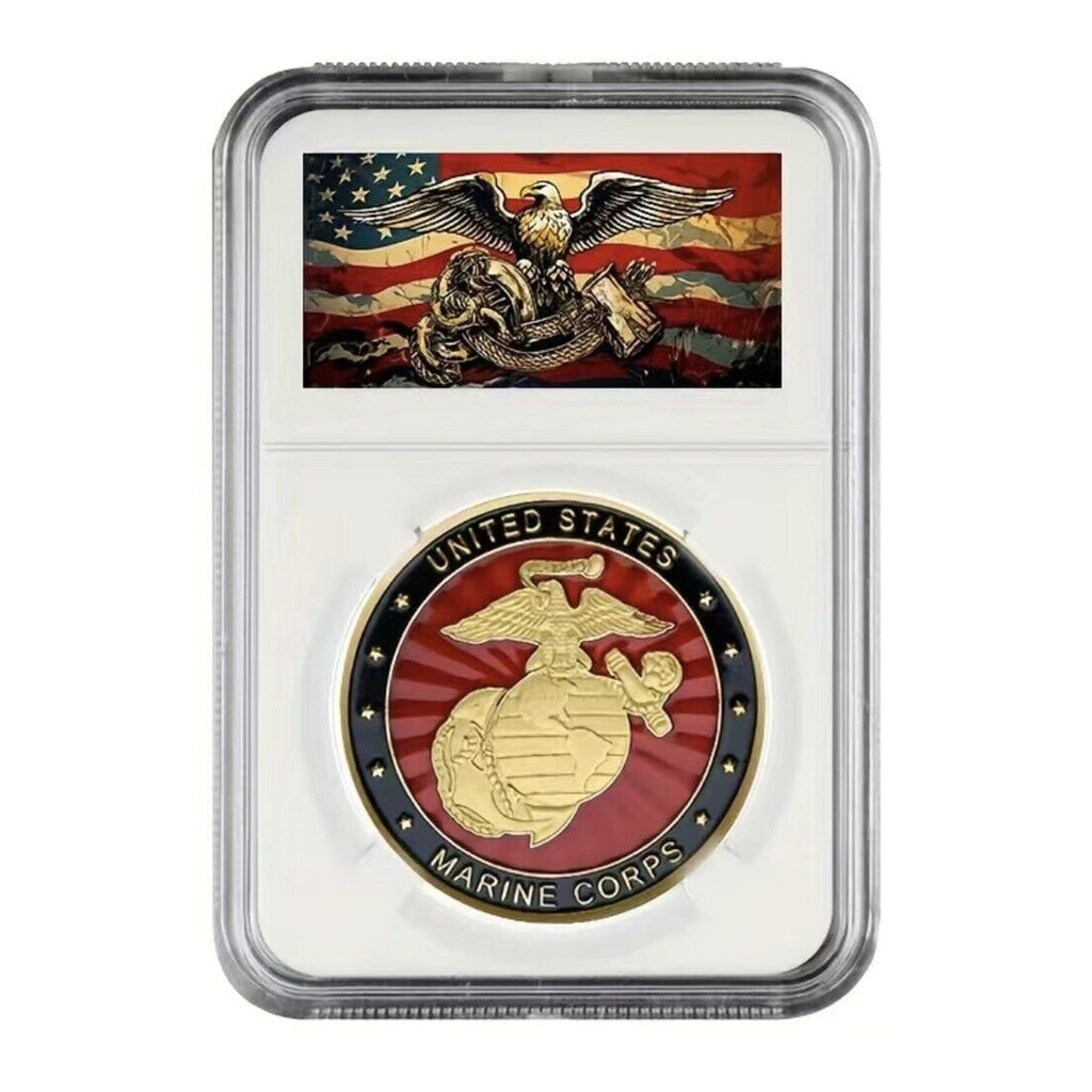 MARINE CORPS RIFLEMAN'S CREED CHALLENGE COIN Come With Case