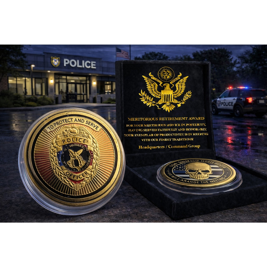 Badge Law Enforcement Protect Police Officer Department w/ Retirement Award