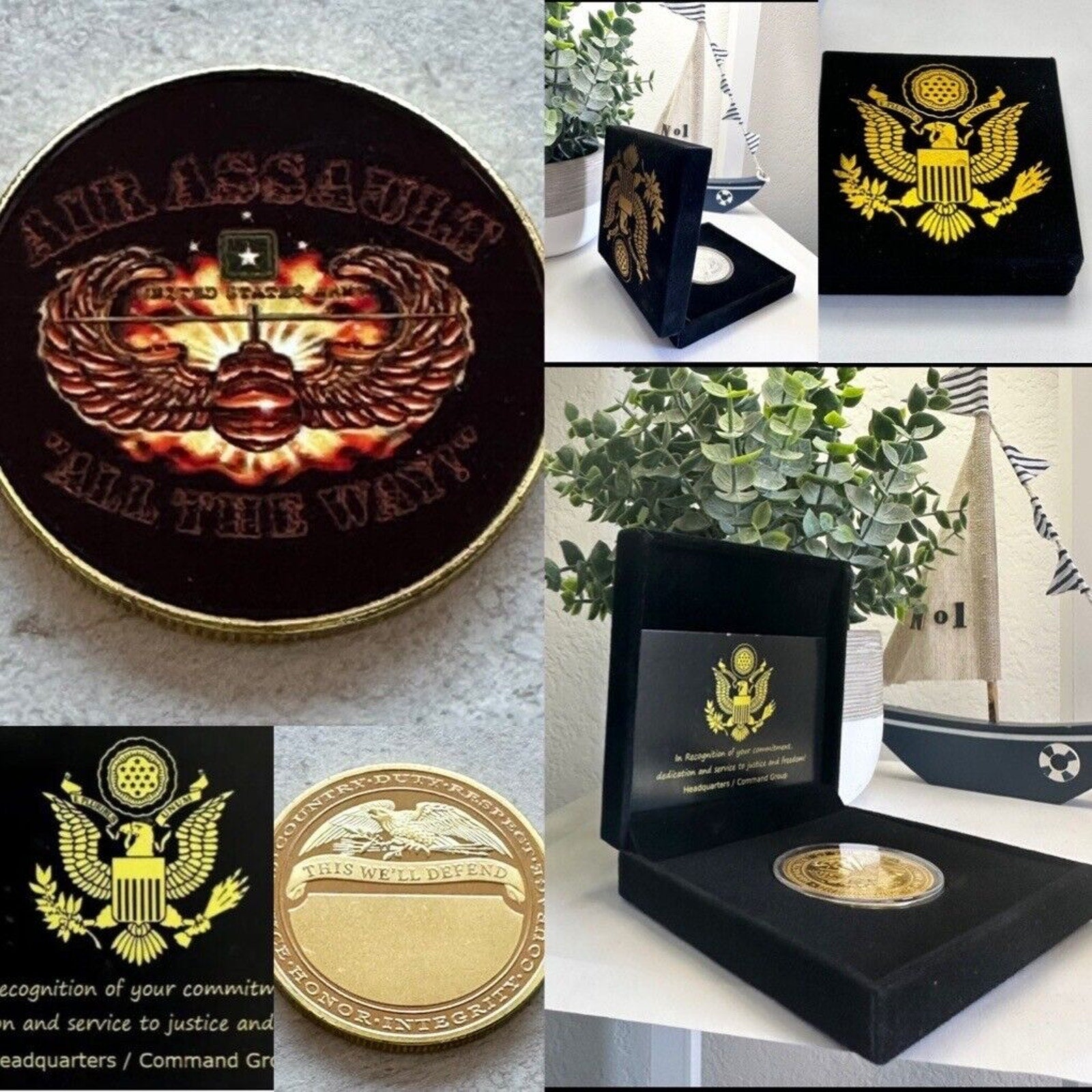 ARMY AIR ASSAULT US Army Challenge Coin With Special Velvet Case