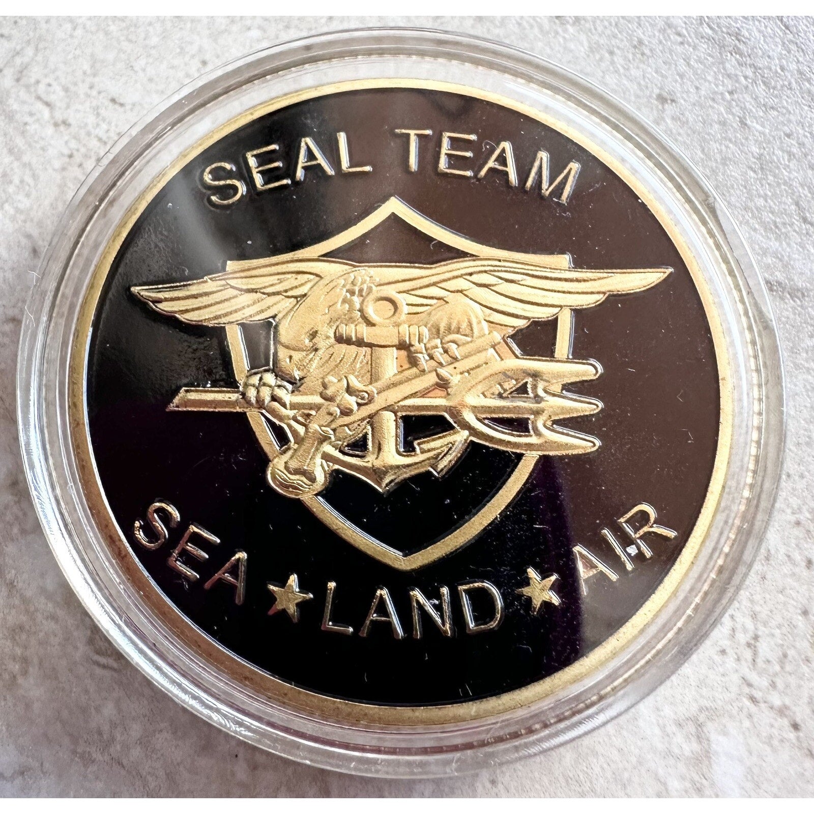 US Navy Seal Team SEA LAND AIR Military Challenge Coin w/ Retirement Award