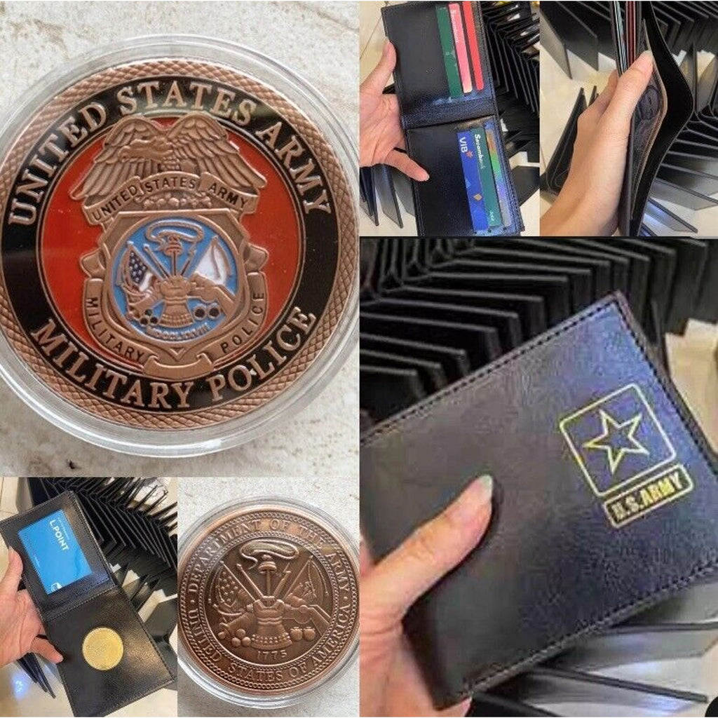 MP-Military Police Office Department Agent -Army W/Credential coin holder wallet