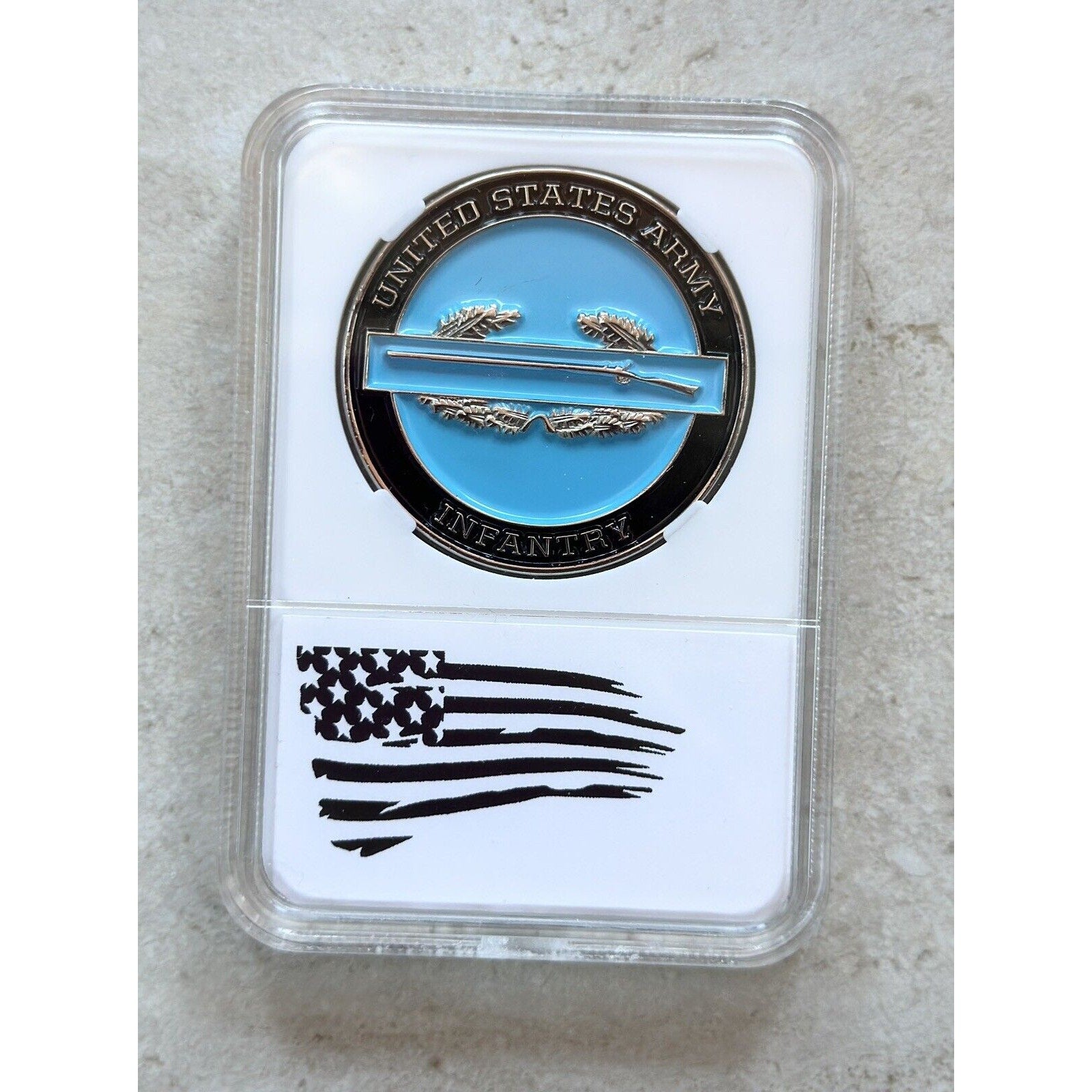 US Army Challenge Coin Army Combat Infantry Coin! New , Come With Case.