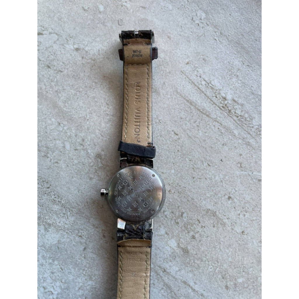 LOUIS VUITTON Tambour Slim Monogram, Quartz, 28mm, Stainless Steel Pre-owned