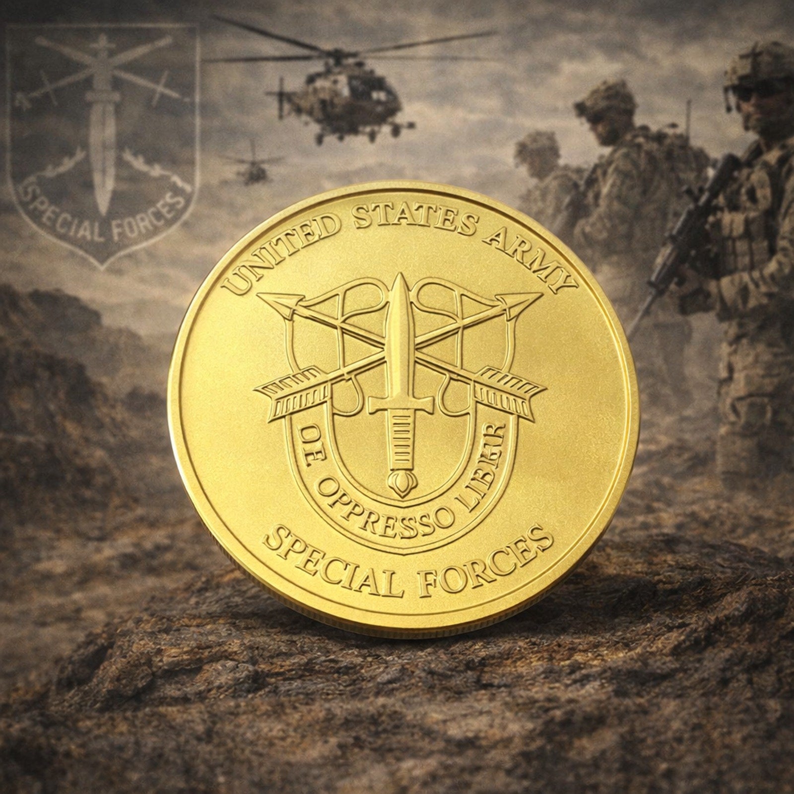 United States Army Special Forces Challenge Coin with Case ·FAST SHIPPING· ·NEW·