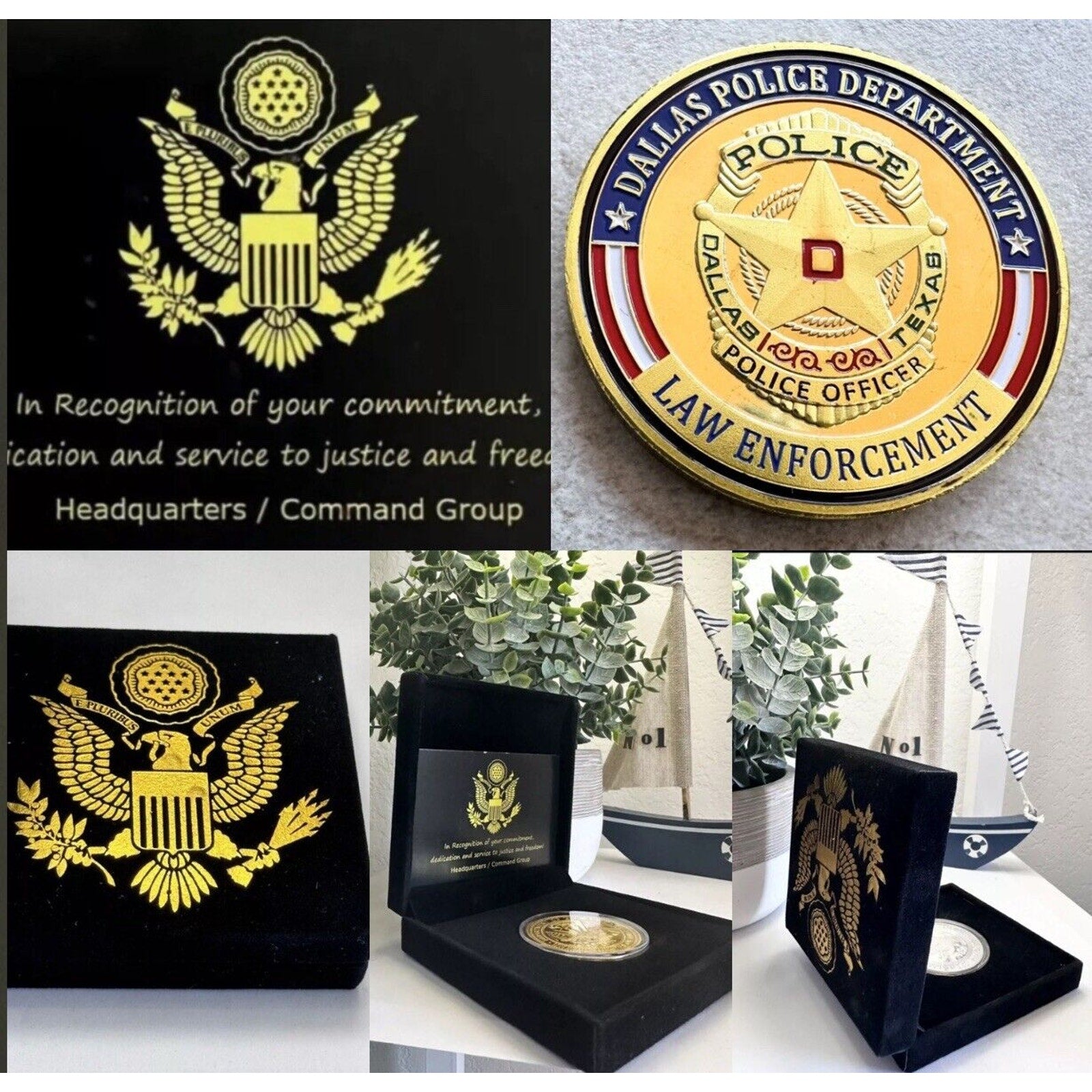 DALLAS TEXAS POLICE Officer DEPARTMENT GOLD FINISH Challenge Coin