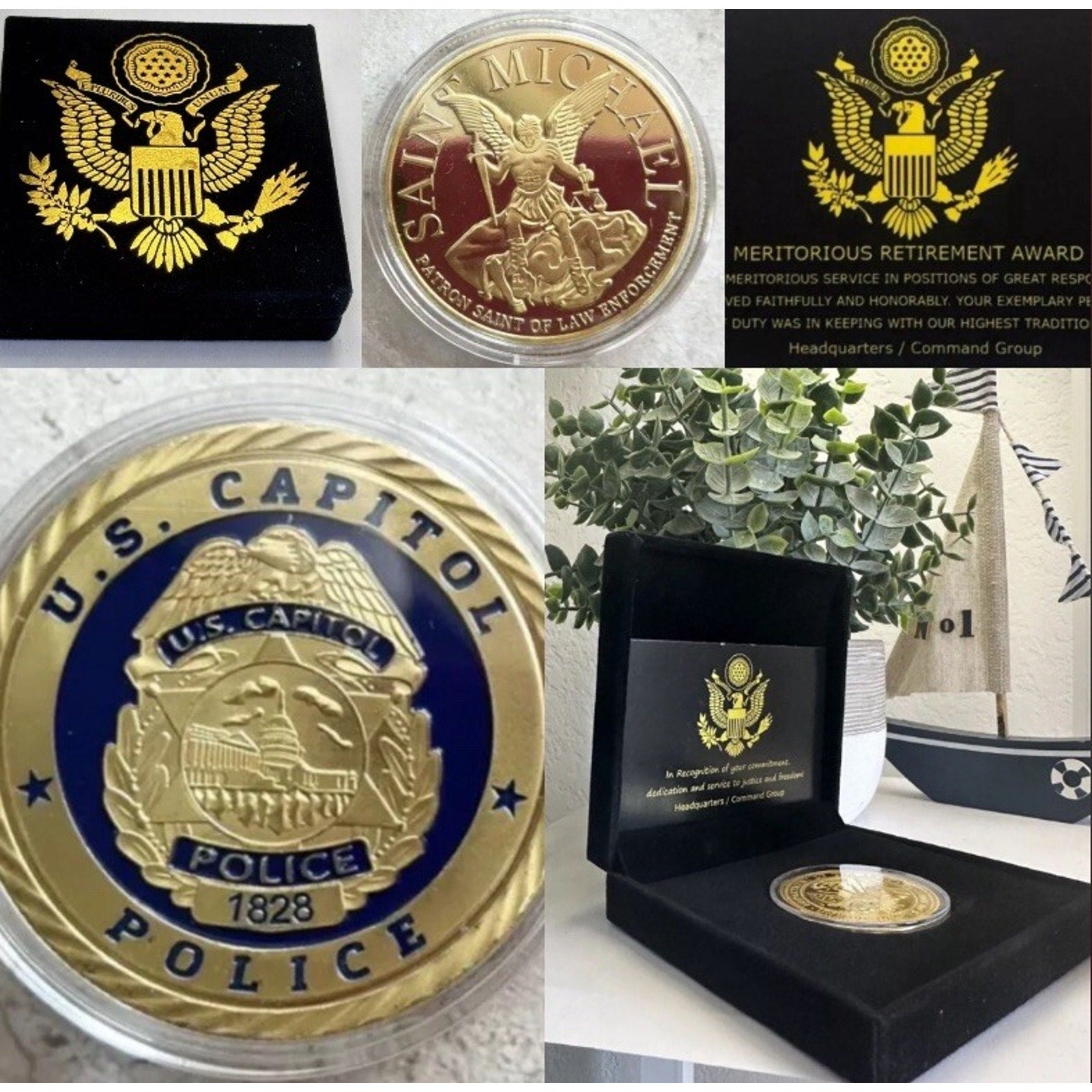 US CAPITOL POLICE-Washington DC Coin St Michael New / Retirement Award