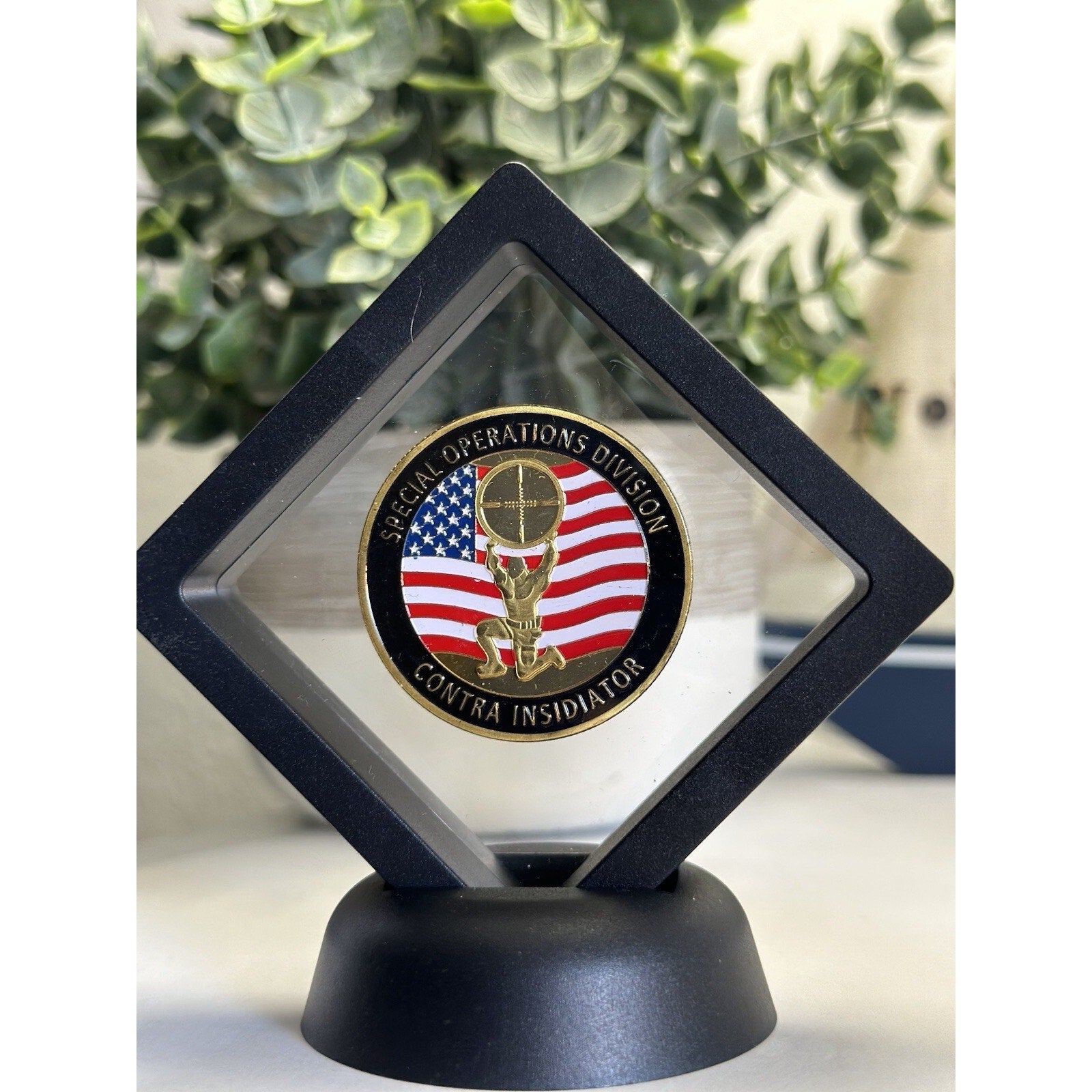 Trump Secret Service Counter Sniper Team Detail Challenge Coin With Display Case