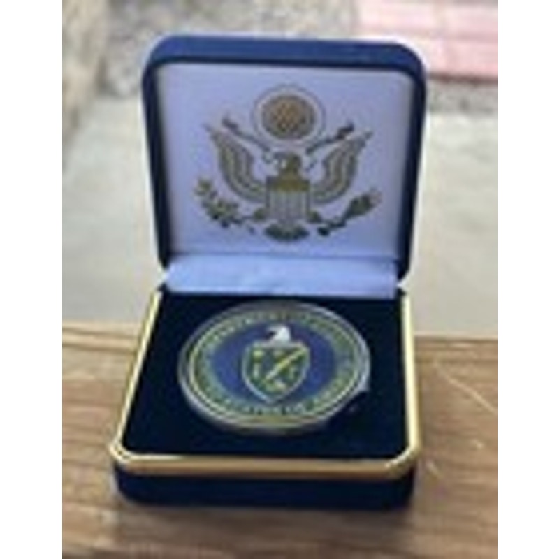 Department of Energy (DOE) Challenge Coin With Blue Velvet Case. Fast Shipping!