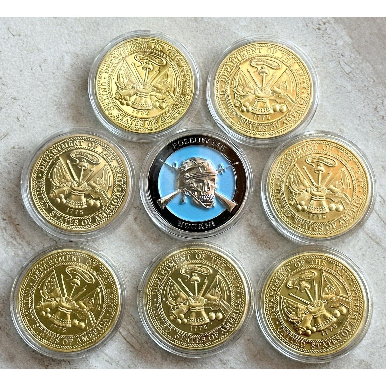 8 Pcs US Army Collector Coin Army Infantry Division 1st 2 3rd 4th 10th 25t 43rd
