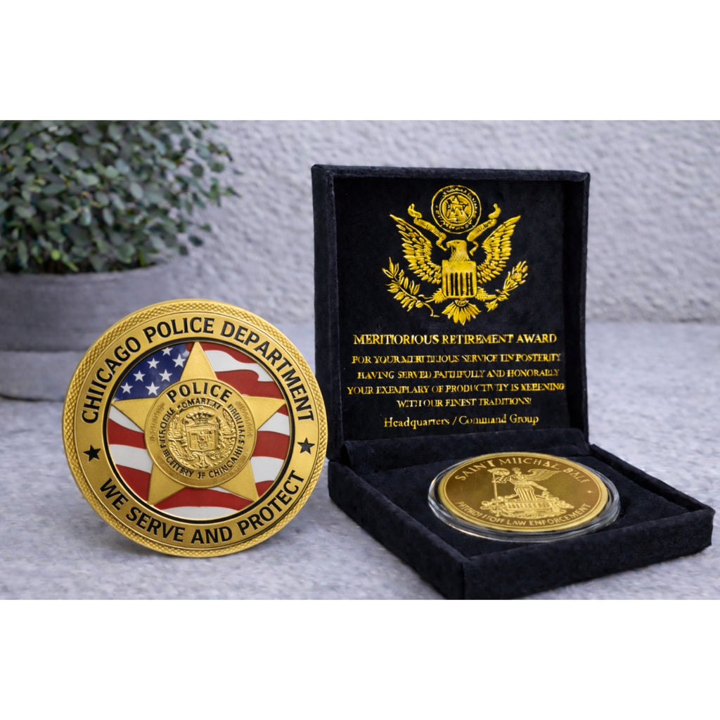 Chicago Police Department - We Serve And Protect USA w/ Retirement Award
