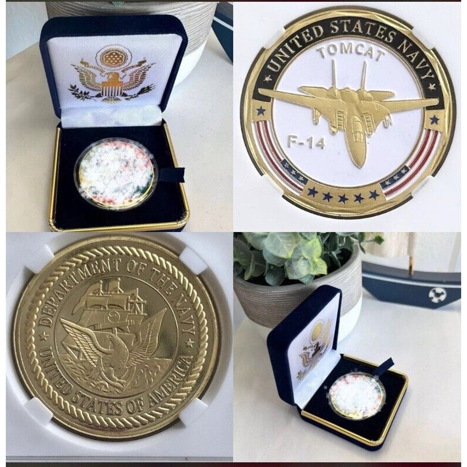 F-14 Tomcat United States Navy USN Navy Presidential Gift Box Coin