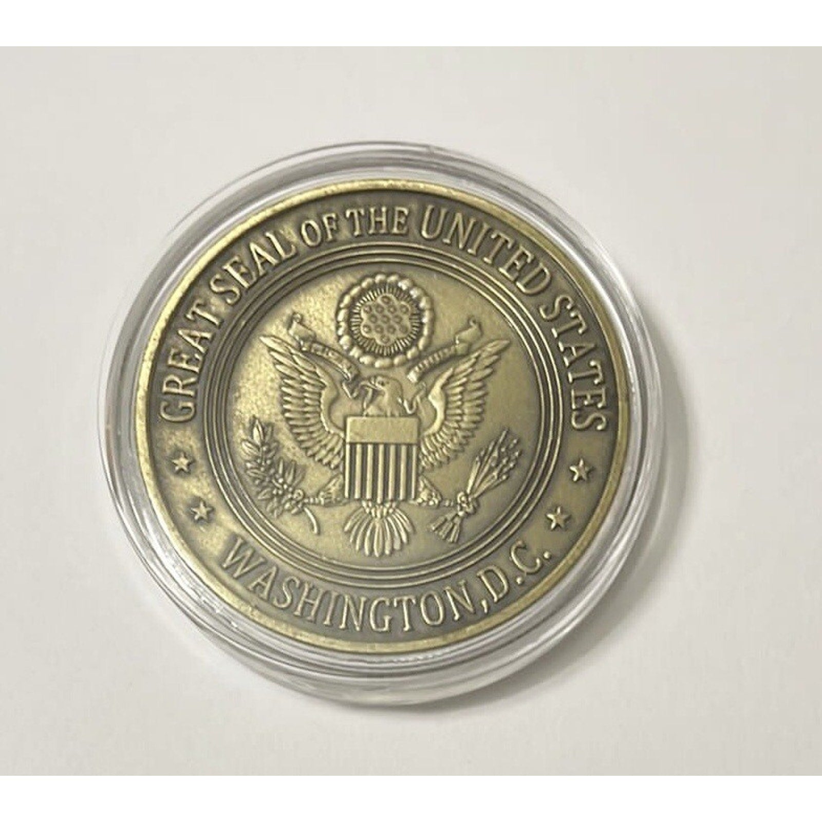 DOE US Department of ENERGY US Government Bronze Plated Coin W/ Retirement Award