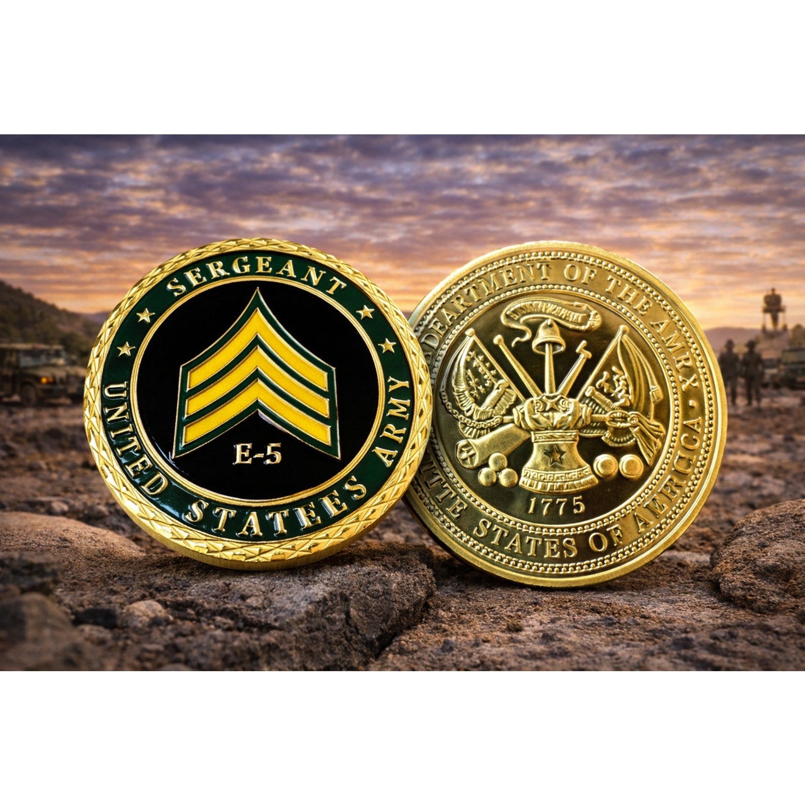 U.S. Army Sergeant E-5 Rank Challenge Coin ·FAST SHIPPING· ·NEW·