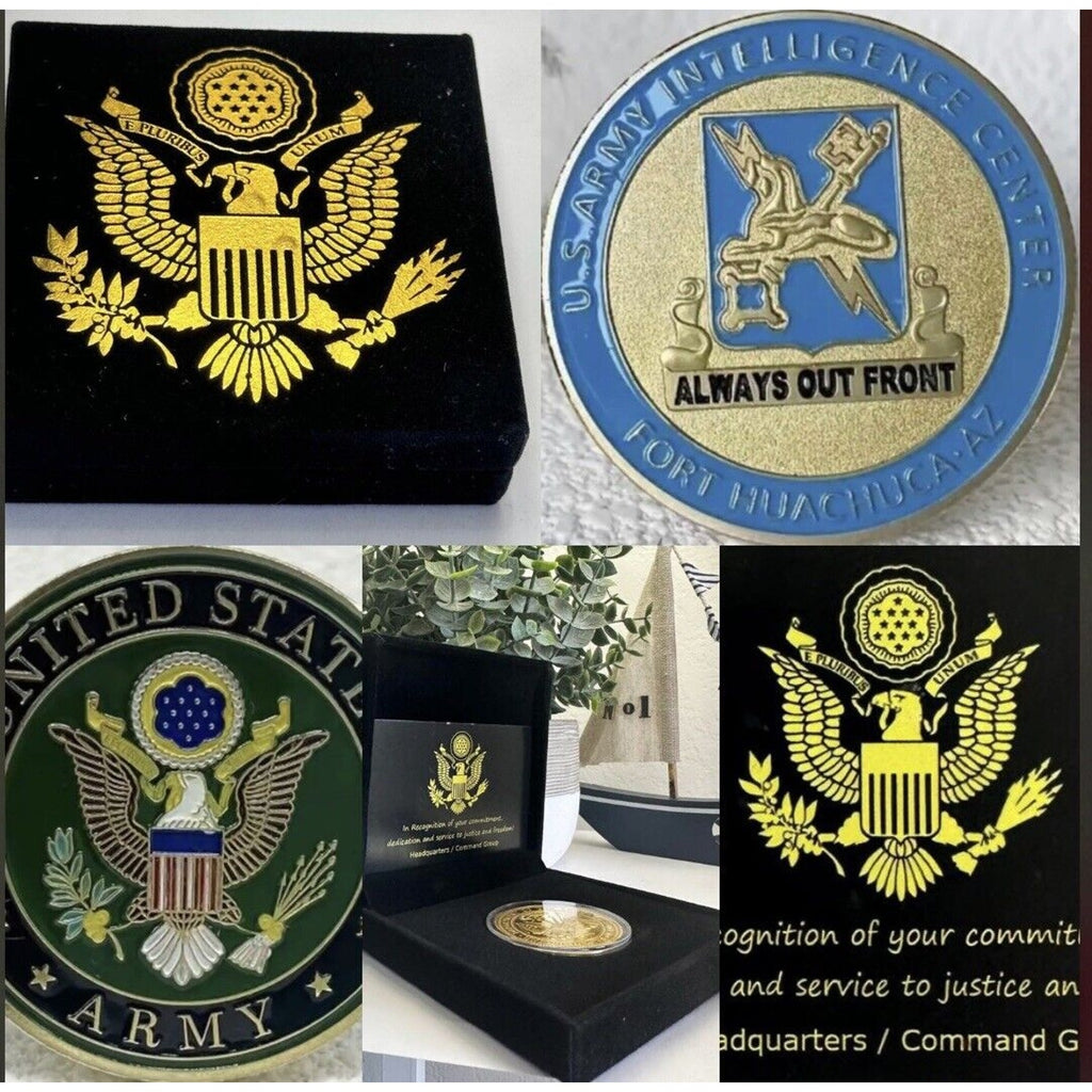 US ARMY Challenge Coin FORT HUACUCA AZ US ARMY INTELLIGENCE CENTER USA Amy