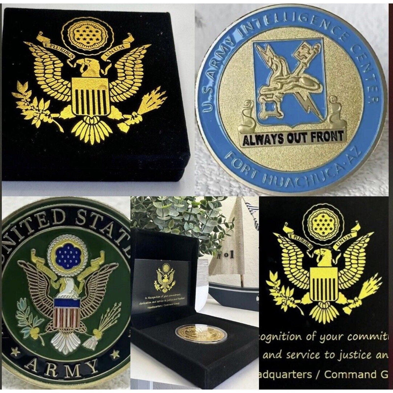 US ARMY Challenge Coin FORT HUACUCA AZ US ARMY INTELLIGENCE CENTER USA Amy