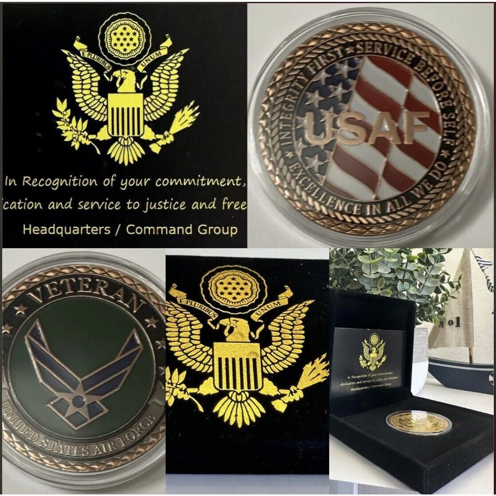 USAF VETERAN Challenge Coin United States AIR FORCE USAF COPPER 40mm USA F