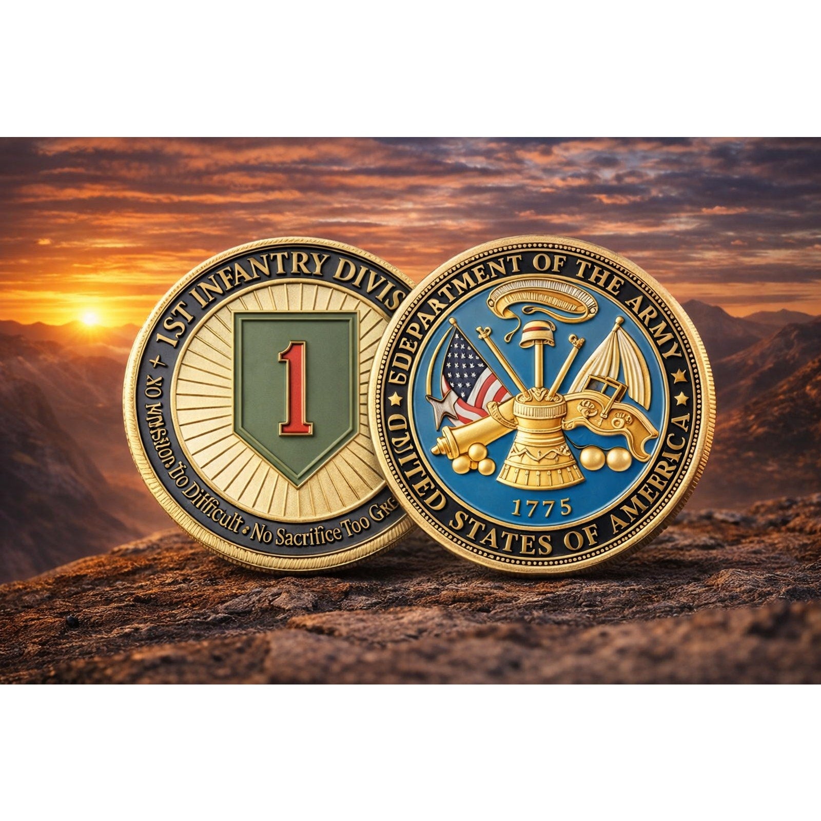 US ARMY 1st Infantry Division Challenge Coin ·FAST SHIPPING· ·NEW· with case