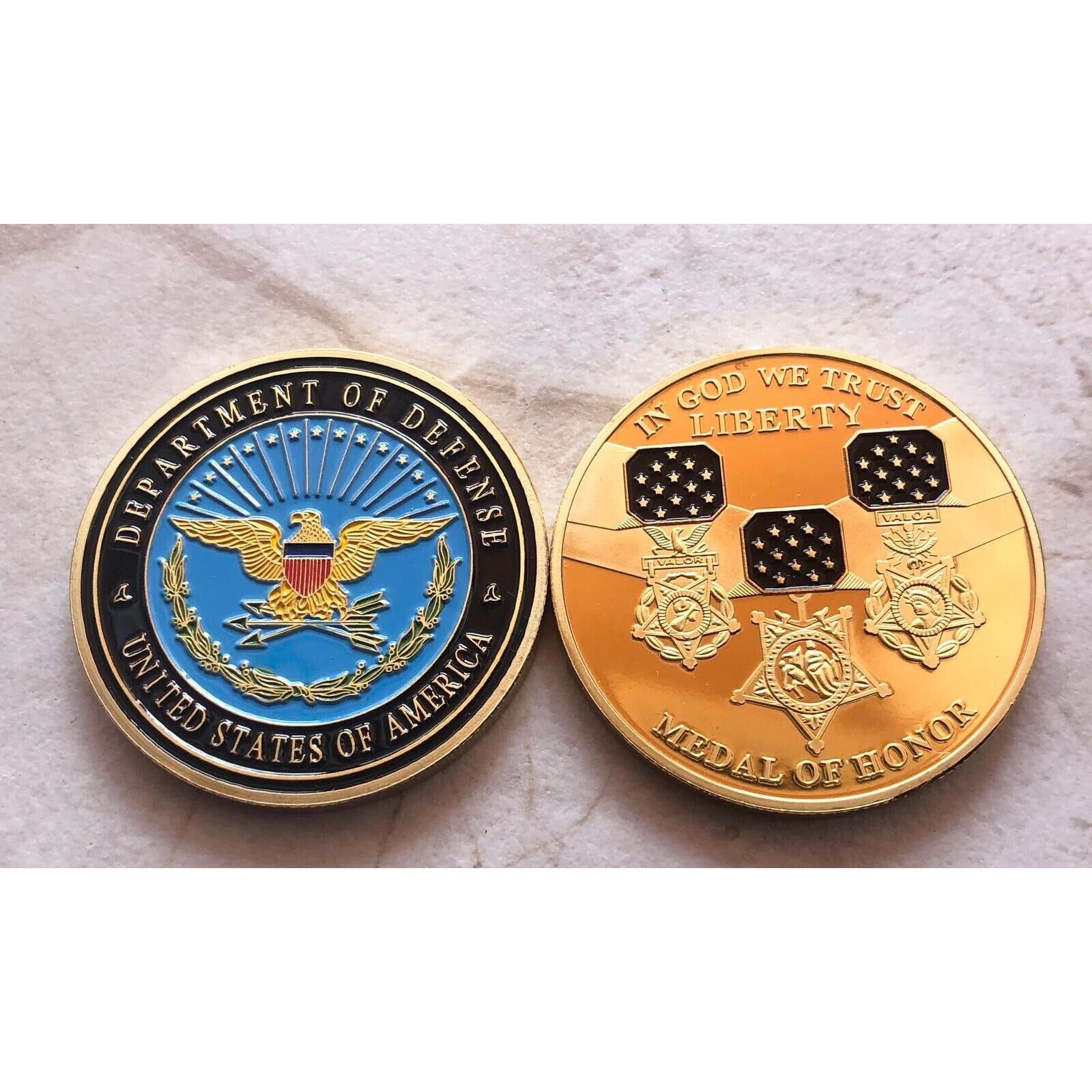 US DoD MEDAL OF HONOR Army Navy Marines Air With Credential coin holder wallet