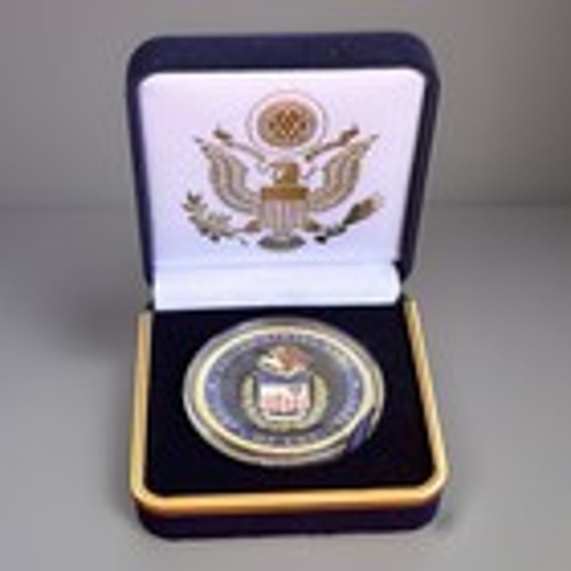 Department of Energy (DOE) Challenge Coin With Blue Velvet Case. Fast Shipping!