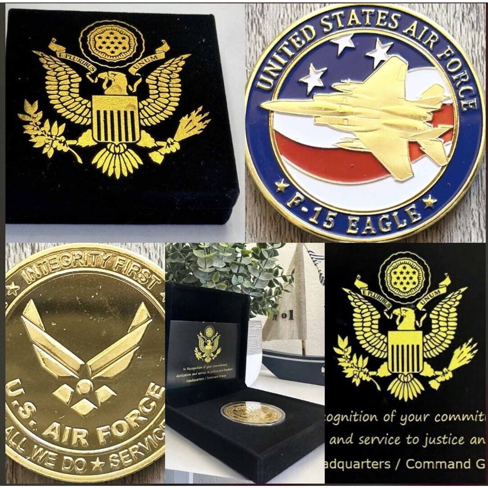 U S AIR FORCE F-15 STRIKE EAGLE Challenge Coin USA F