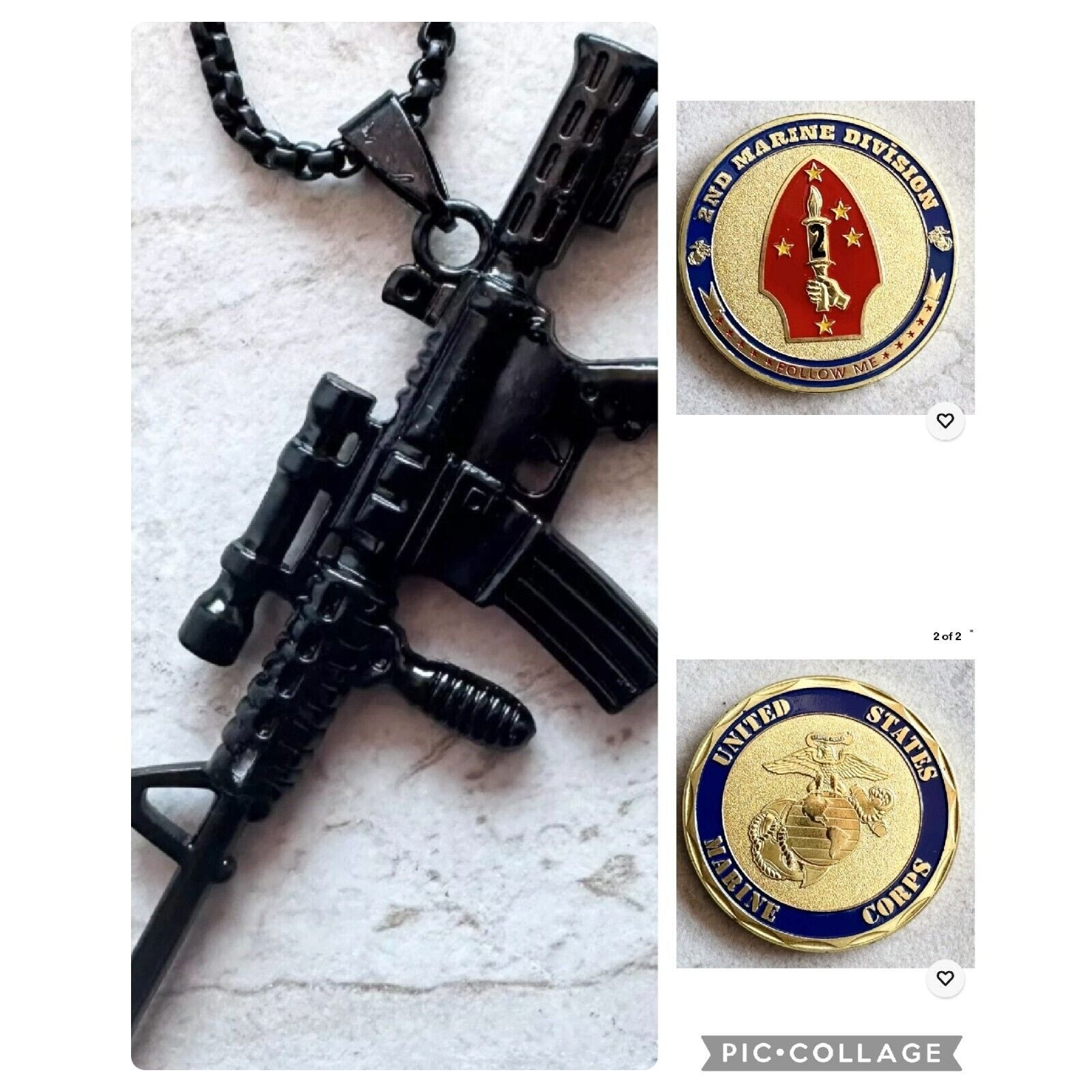 2pcsUS MARINE CORPS - 2nd Second DIVISION USMC Official LIC 23125 And Dog Tag