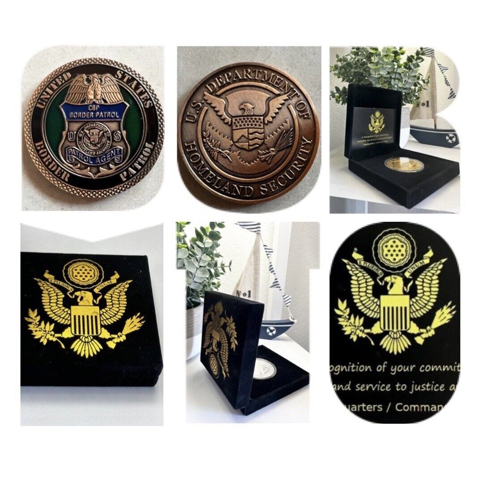 CUSTOMS AND BORDER PATROL Challenge Coin, With The Special Velvet Case