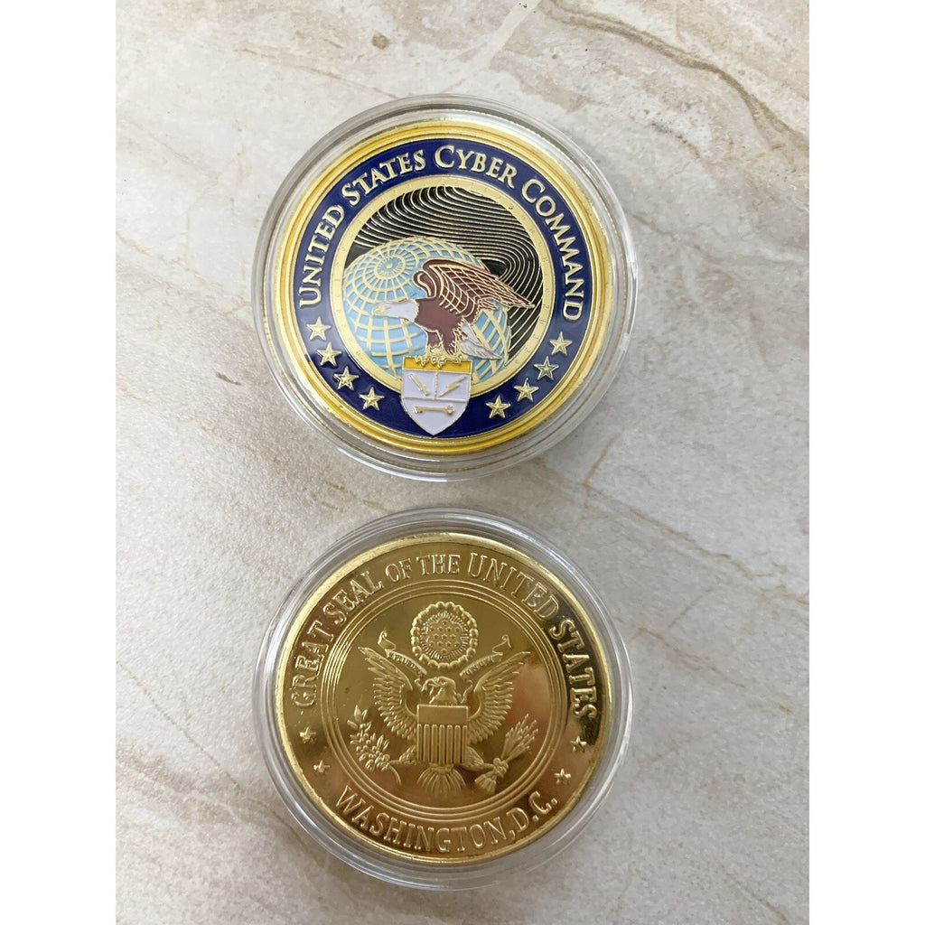 United States Cyber Command Challenge Coin with Special w/ Retirement Award
