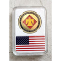 US ARMY 45th INFANTRY DIVISION Challenge Coin With American Flag Case