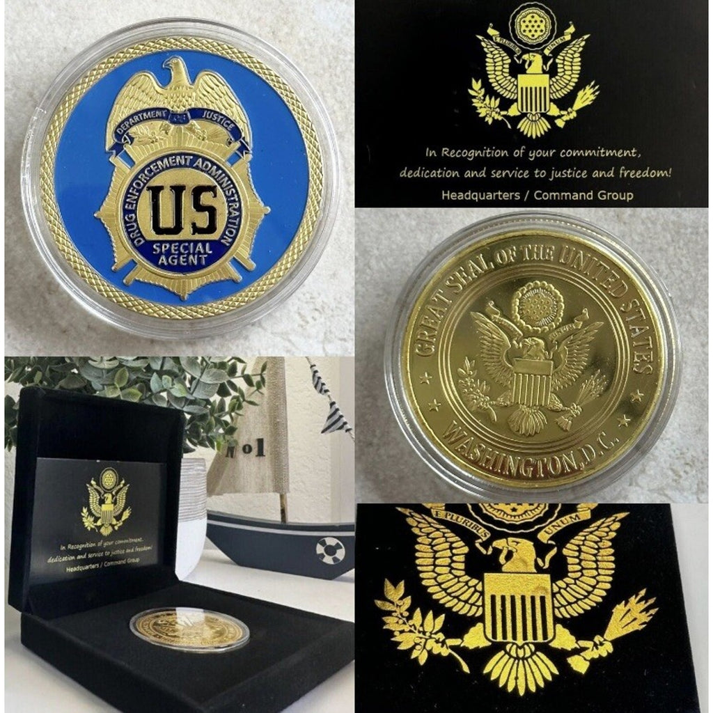 U S DRUG ENFORCEMENT ADMINISTRATION (DEA) Coin With Retirement Award